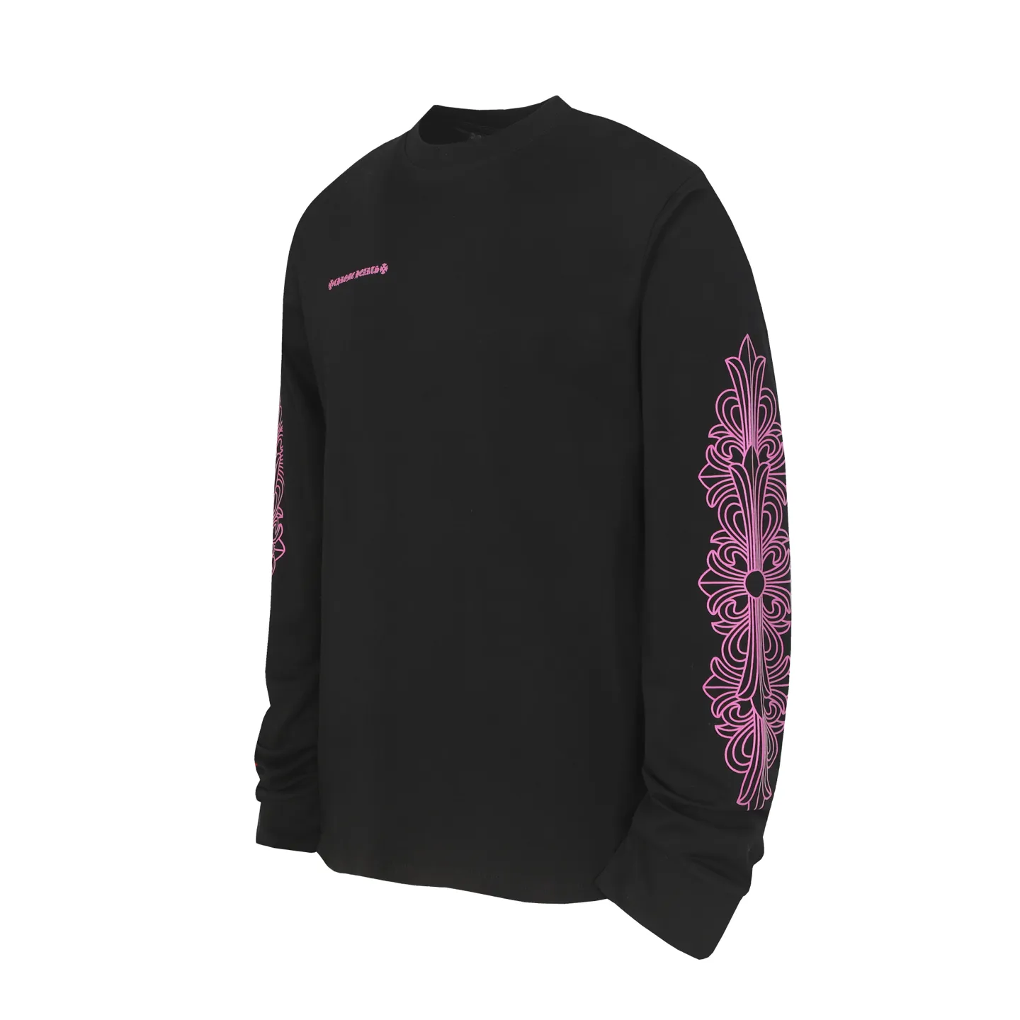 P160 Cross-border quantity model, please do not place an order if you pursue quality - Chrome Hearts/Chrome Hearts Lips👄Sakura Pink Sanskrit Long Sleeve T-shirt -High weight, high density and high quality. The wool is soft, delicate and skin-friendly. It feels soft and silky. It has excellent warmth and skin-friendly properties. -Customized weaving and dyeing, no color difference, no matter the fabric or workmanship details, beat the ordinary version on the market -Colour: black -Size: S M L XL